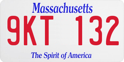 MA license plate 9KT132