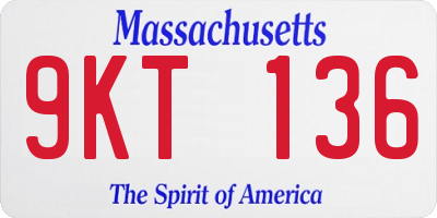 MA license plate 9KT136
