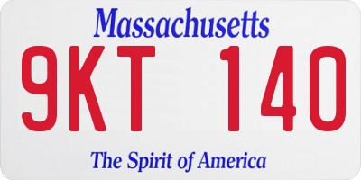 MA license plate 9KT140