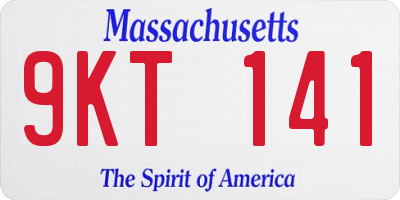 MA license plate 9KT141