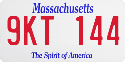 MA license plate 9KT144