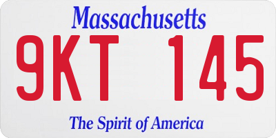 MA license plate 9KT145