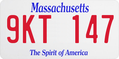 MA license plate 9KT147