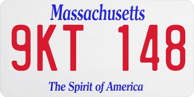 MA license plate 9KT148