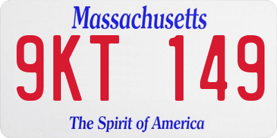 MA license plate 9KT149