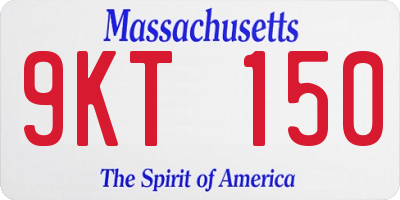 MA license plate 9KT150