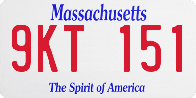 MA license plate 9KT151
