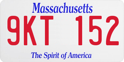 MA license plate 9KT152