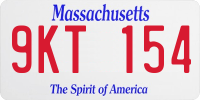 MA license plate 9KT154