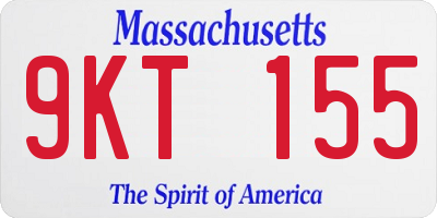 MA license plate 9KT155