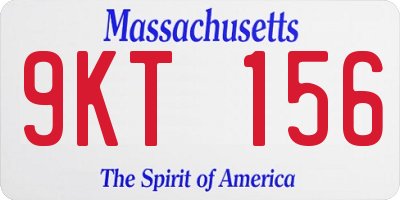 MA license plate 9KT156