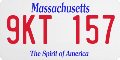 MA license plate 9KT157
