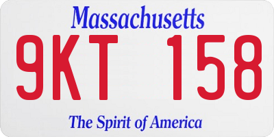 MA license plate 9KT158