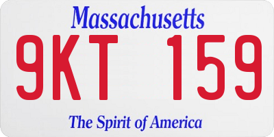 MA license plate 9KT159
