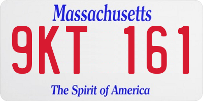 MA license plate 9KT161