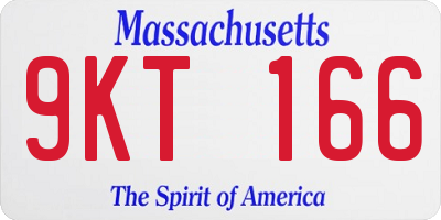 MA license plate 9KT166