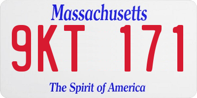 MA license plate 9KT171