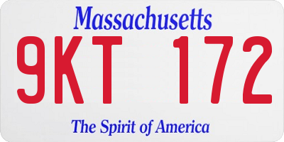 MA license plate 9KT172