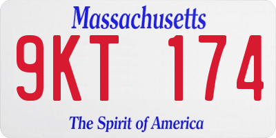 MA license plate 9KT174