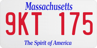 MA license plate 9KT175