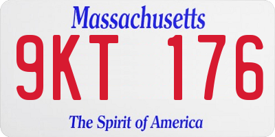 MA license plate 9KT176