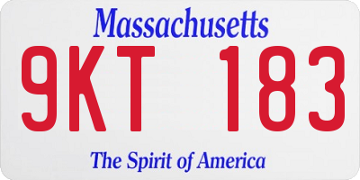 MA license plate 9KT183