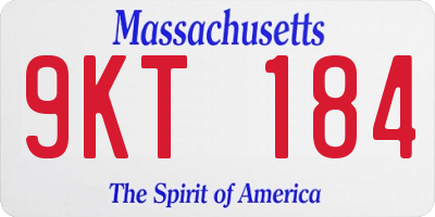 MA license plate 9KT184