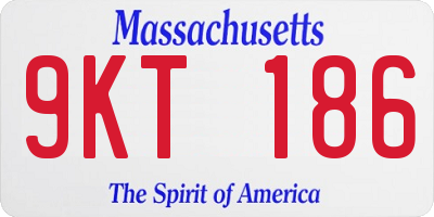 MA license plate 9KT186