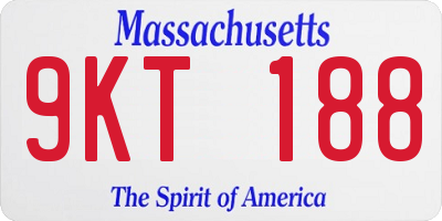 MA license plate 9KT188