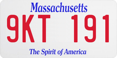 MA license plate 9KT191