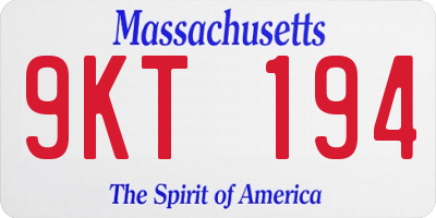 MA license plate 9KT194