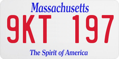 MA license plate 9KT197