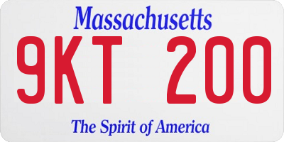MA license plate 9KT200