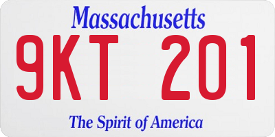 MA license plate 9KT201