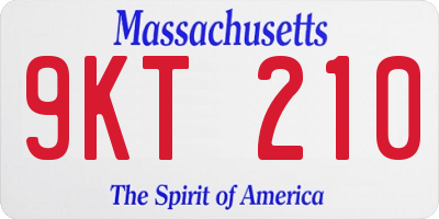 MA license plate 9KT210