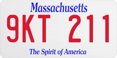 MA license plate 9KT211