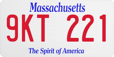 MA license plate 9KT221