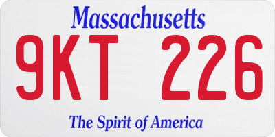 MA license plate 9KT226