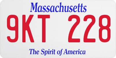 MA license plate 9KT228