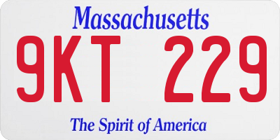 MA license plate 9KT229