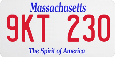 MA license plate 9KT230