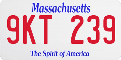 MA license plate 9KT239