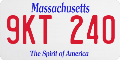 MA license plate 9KT240