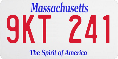 MA license plate 9KT241