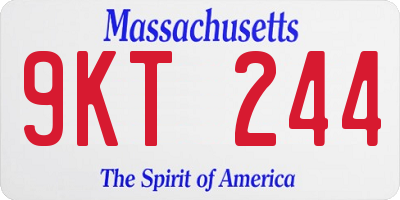 MA license plate 9KT244