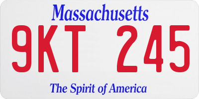 MA license plate 9KT245