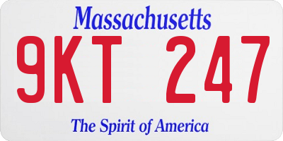 MA license plate 9KT247