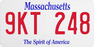 MA license plate 9KT248