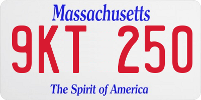 MA license plate 9KT250