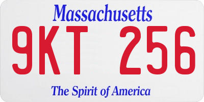 MA license plate 9KT256